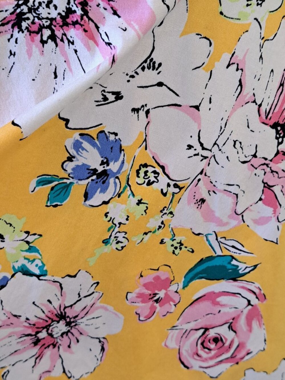 Yellow Floral Sundress Sweetheart Neckline Tulle Lining Womens Summer Dress S - Picture 4 of 14